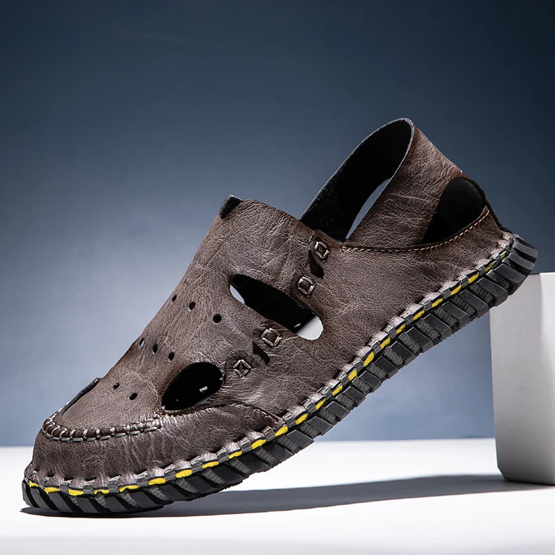 

2021 New Summer Men Sandals Fashion Lightweight Casual Beach Sandals Outdoor Non-Slip Wading Sandals Roma Sandals Big Size 48