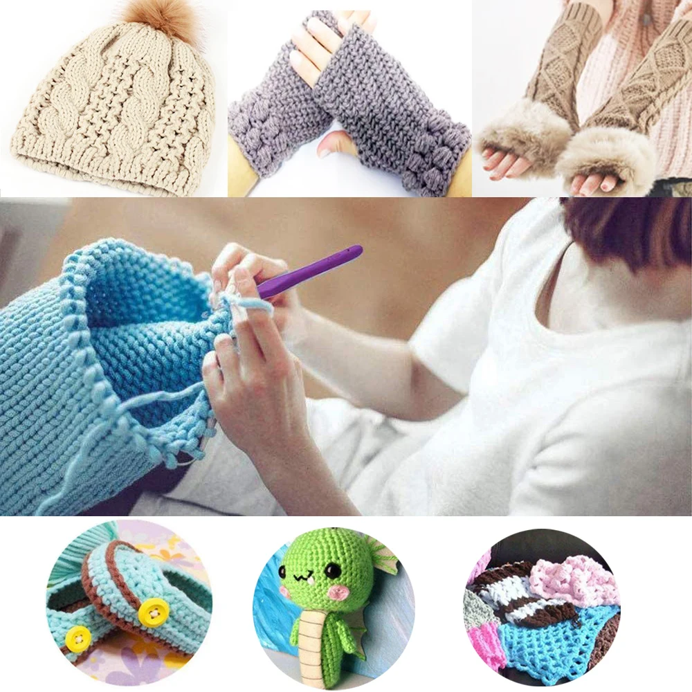 

5 Sizes Crochet Hooks Set 2-4mm Soft Handle Aluminum Knitting Needles Kit for Weave Yarn DIY Craft Knit Needles Knitting Tool