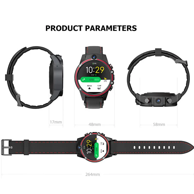 Kospet VIsion Смарт часы Android телефон 3 ГБ 32 Двойная камера Спортивные gps Smartwatch человек