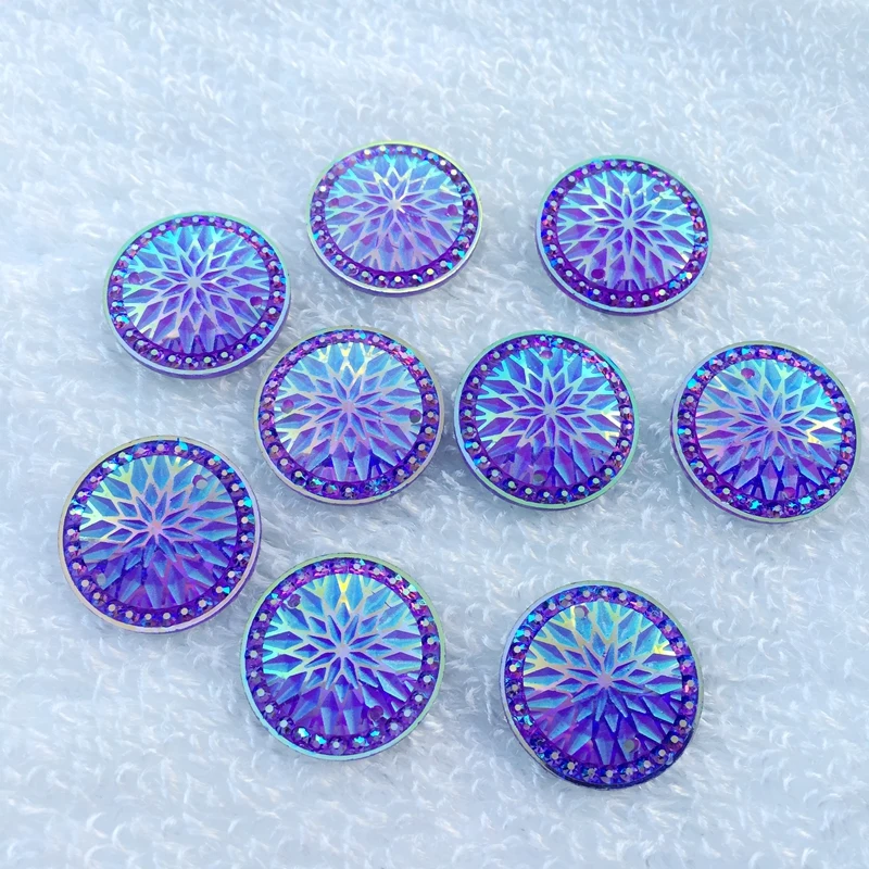 Оптовая продажа 200 шт. 20 мм круглые стразы из смолы в виде снежинок аппликация с