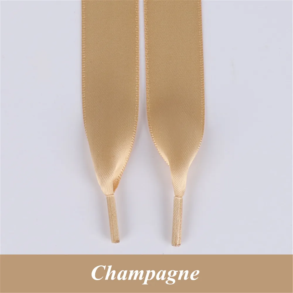 Champagne 1 пара 80 см-160 см шелковые ленты полиэфирные шнурки для ботинок плоские шнурки обуви кроссовки спортивная обувь кружева Прямая 30 цветов - Цвет: Champagne