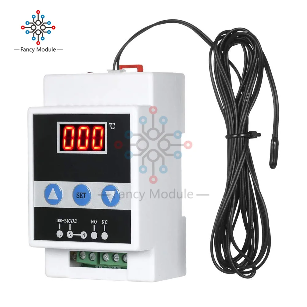 Цифровой светодиодный Терморегулятор с направляющей переменный ток 110-240 В |