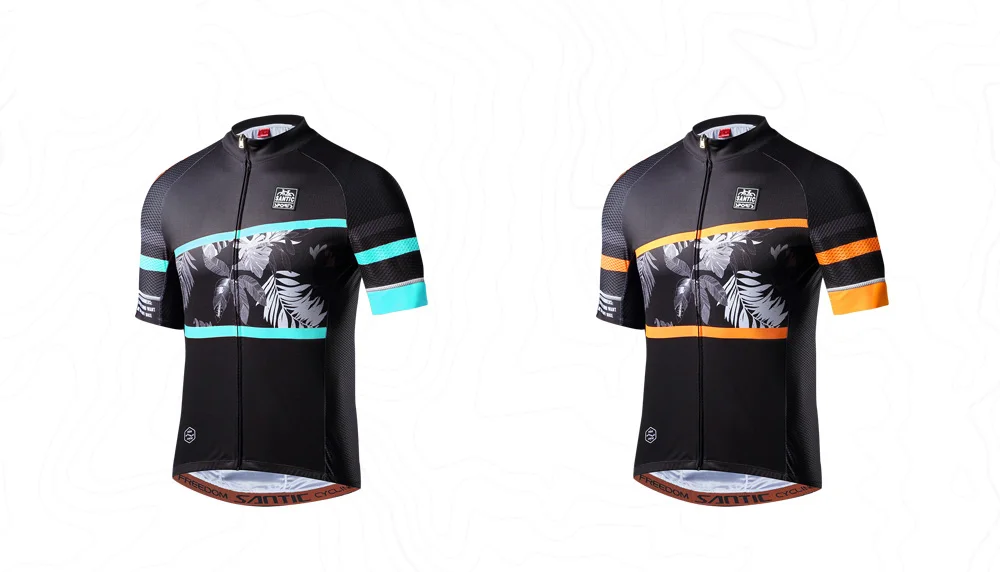 Santic 8 стиль мужской короткий рукав Велоспорт Джерси лето дышащий MTB дорожный велосипед Топ быстросохнущая Pro Спорт на открытом воздухе Футболка с рисунком "Верховая езда"