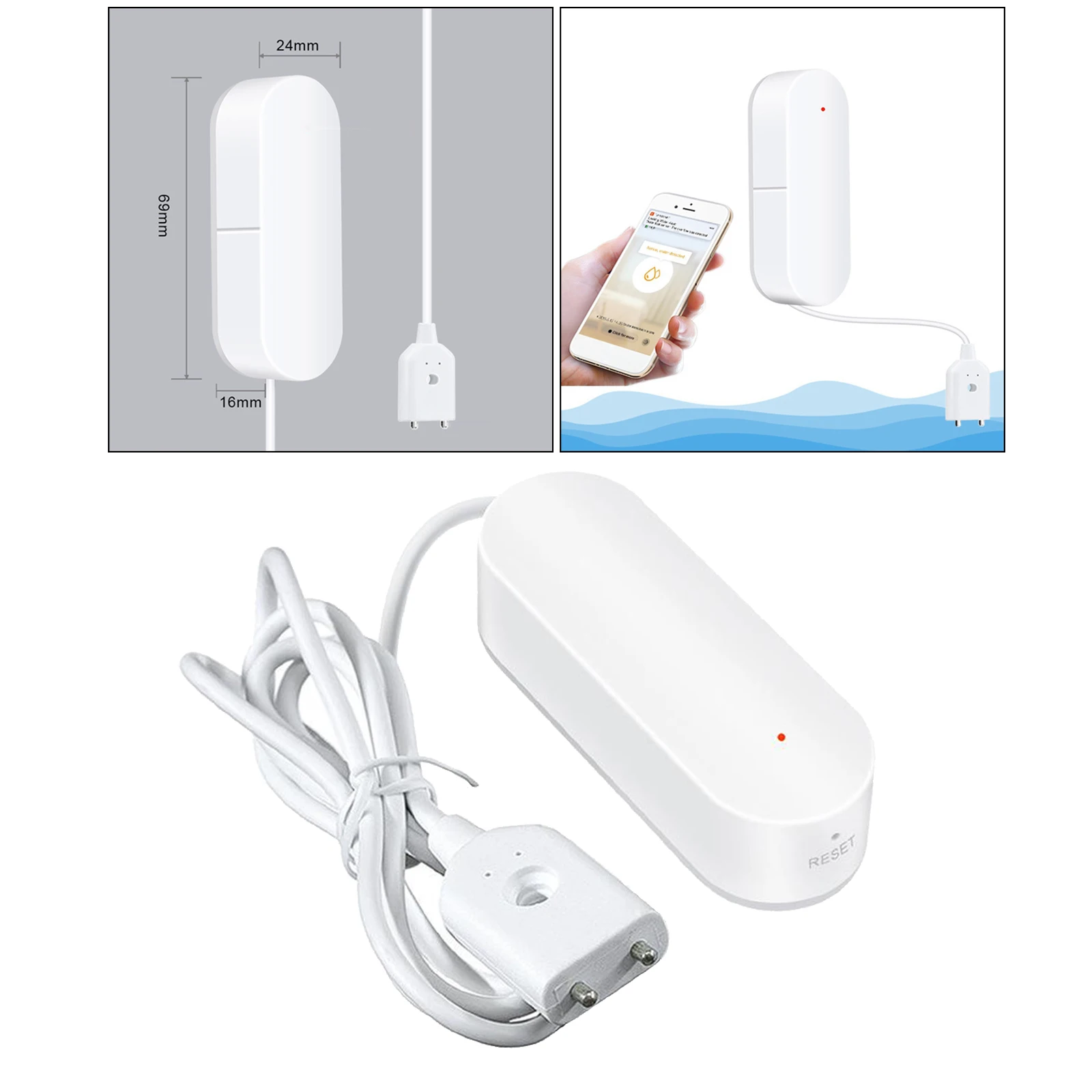 

Smart WiFi Water Leak Sensor Flood Leakage Level Alarm Overflow Detector Smart APP Control for Cellphone