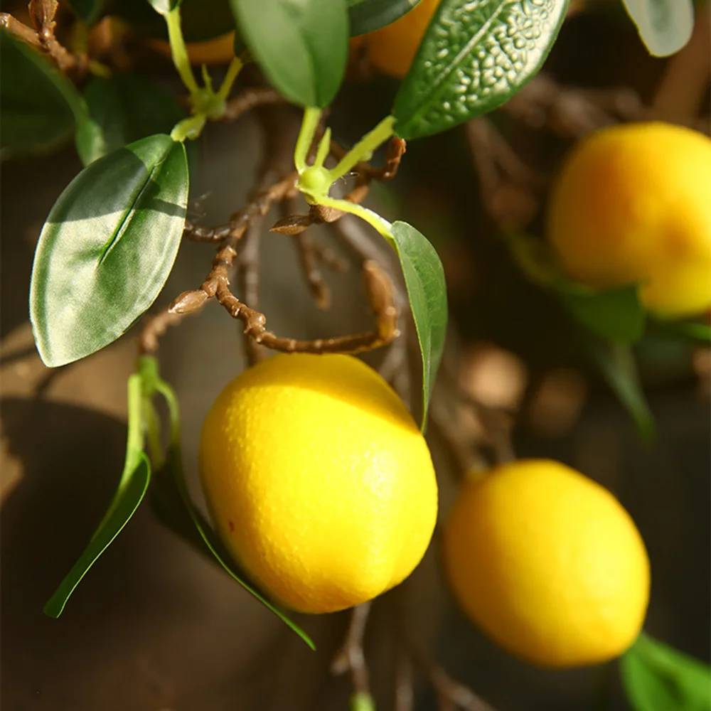 

Fake Fruit Imitation Plants Realistic Vine 3PCS Wedding Party Outfit Props Home Decor Artificial Lemon Bunch