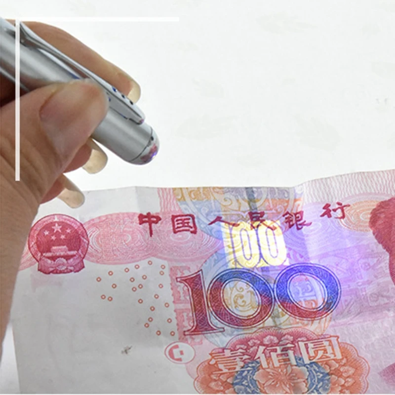 2022 New Practical Bills Checker Pen Invisible Ink W/ UV LED Light Built-in Button Cell for Retail Stores Shops Grocery | Канцтовары для