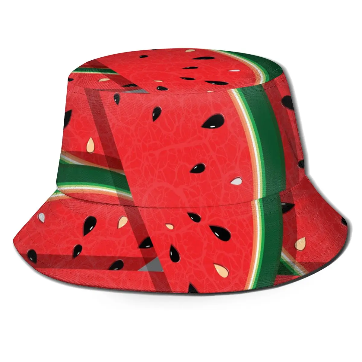 

CINESSD Fresh Slices Of Red Watermelon Bucket Hat Summer Hats Fisherman Hat Foldable Women Men Sunscreen Shade Caps