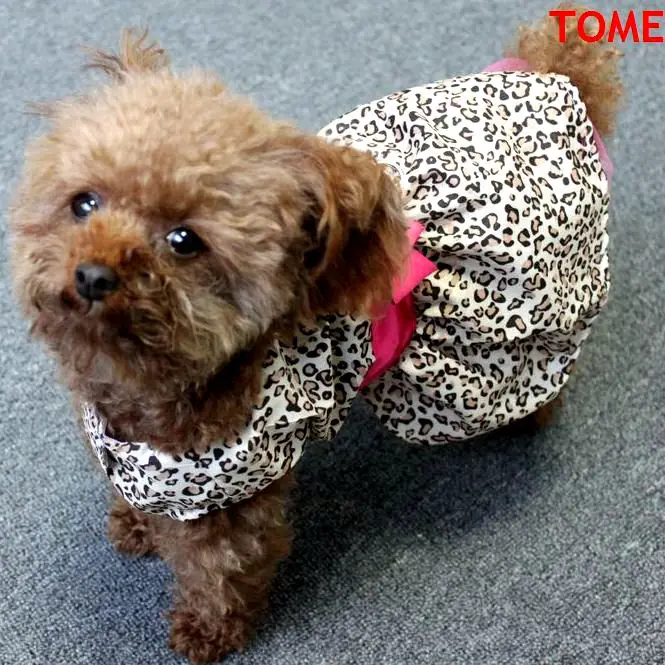 Милое летнее платье-пачка для щенка TOMEPETS с леопардовым принтом маленьких собак |