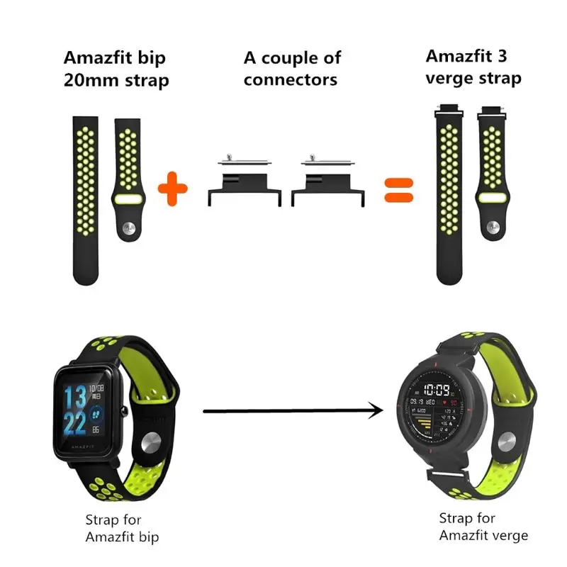 2Pairs Bracelet Strap Connector Band Adapter for Huami Amazfit Verge Smart Watch Connection Accessories | Электроника