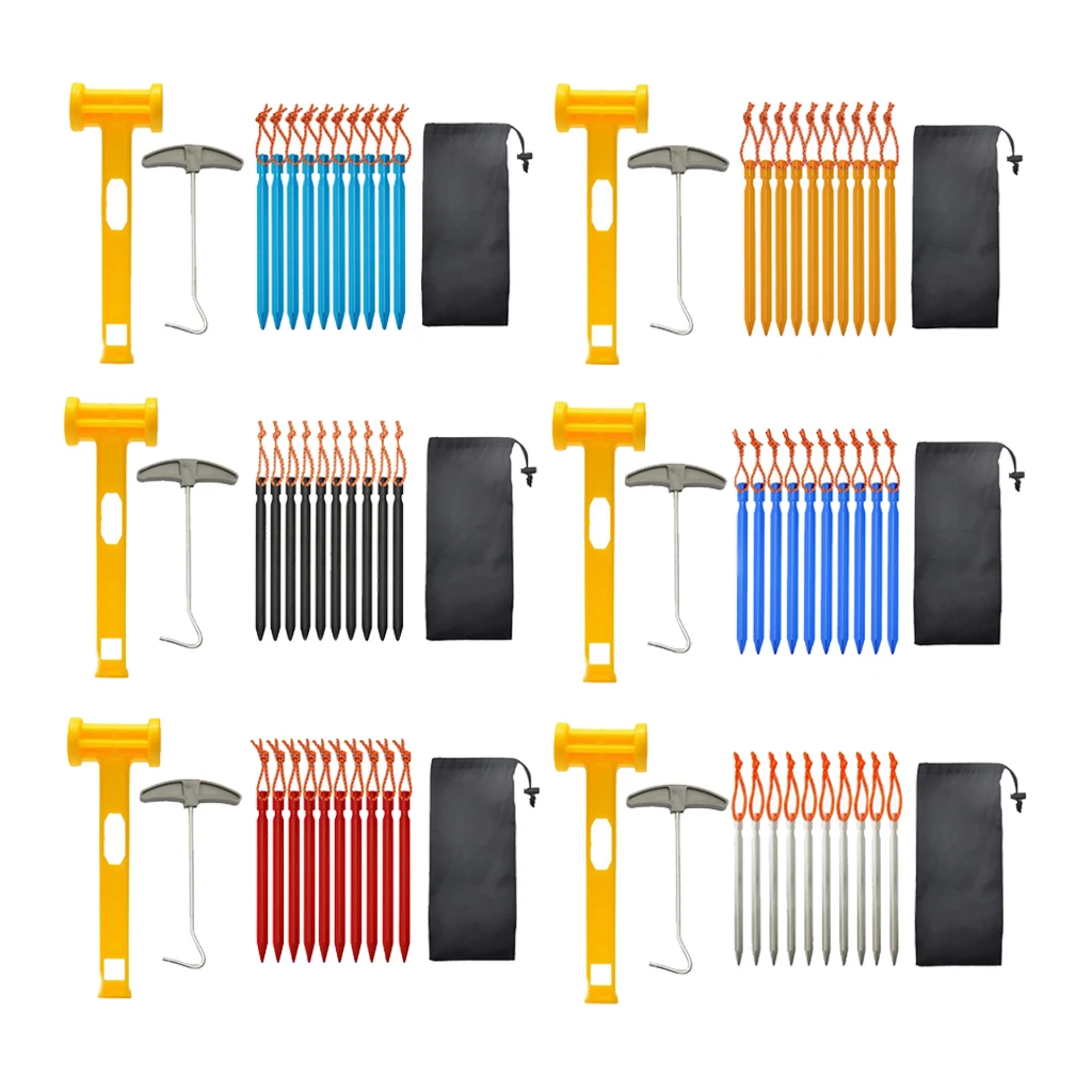 

10 Pack Heavy Duty Tent Stakes Aluminum Alloy Canopy Camping Pegs Ground Nails