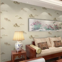 chinese style retro landscape painting wallpaper study room tea house restaurant project living room tv background wall sticker