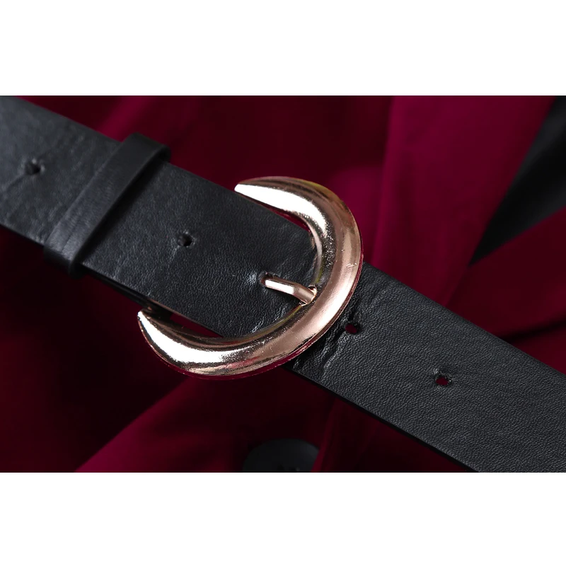 

Chic High Waist Belt Slim Red Women's Blazer Vintage Party Elegant V Neck Korean Coat Jacket Ladies OL Stylish Loose Outwear Top