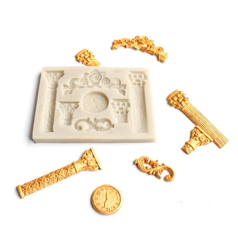 Европейский узор ретро Европейская римская колонна часы помадка форма для торта