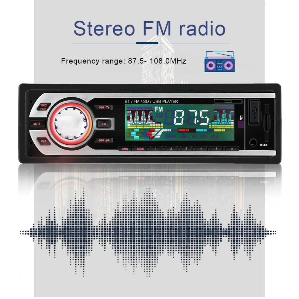 Авторадио 1 Din Bluetooth автомобильное радио SD 24 В mp3-плеер авто аудио автомобильный аудио плеер 1 DIN автомагнитолы наборы стерео Карро автомотив