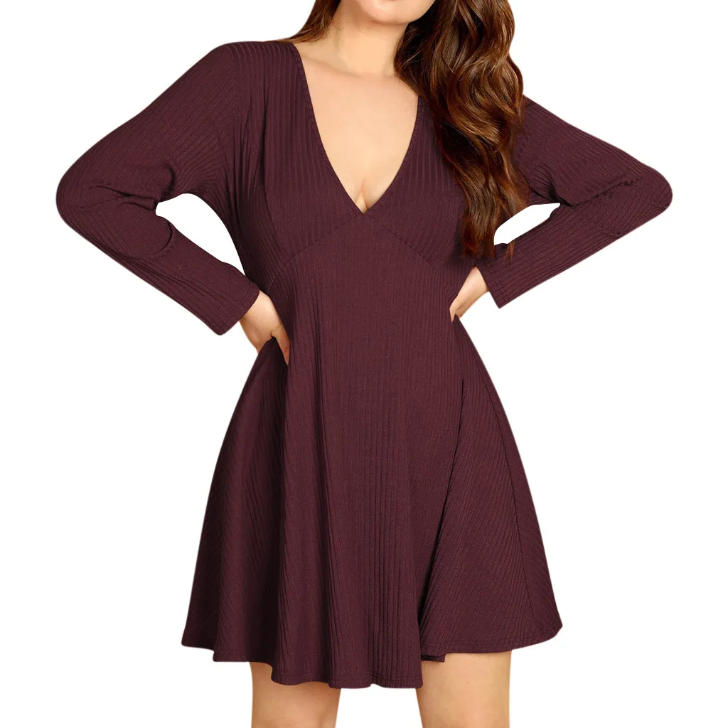 Весеннее трикотажное свободное платье в рубчик для женщин новинка 2020