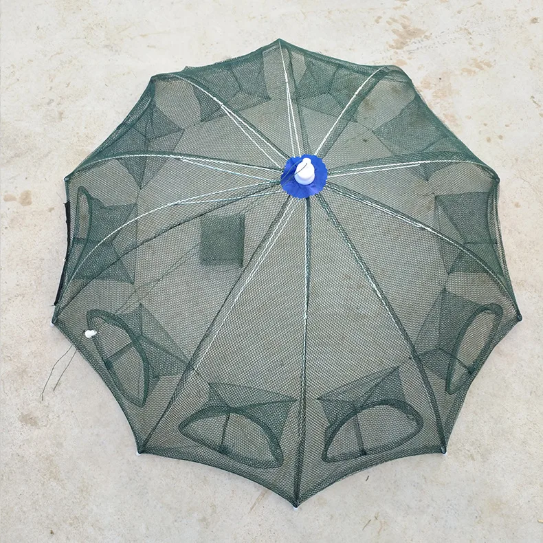 

Folding Mesh Nylon Fishing Net Baits Trap Cast Dip Crab Shrimp Nets Automatic Trap Outdoor Fishnet Fishing Net Foldable