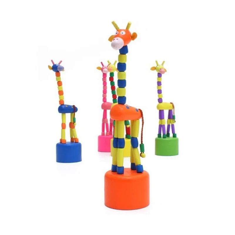 

New Baby Developmental Dancing Standing Rocking Giraffe cute spring Wooden Toys Baby Rattle toys