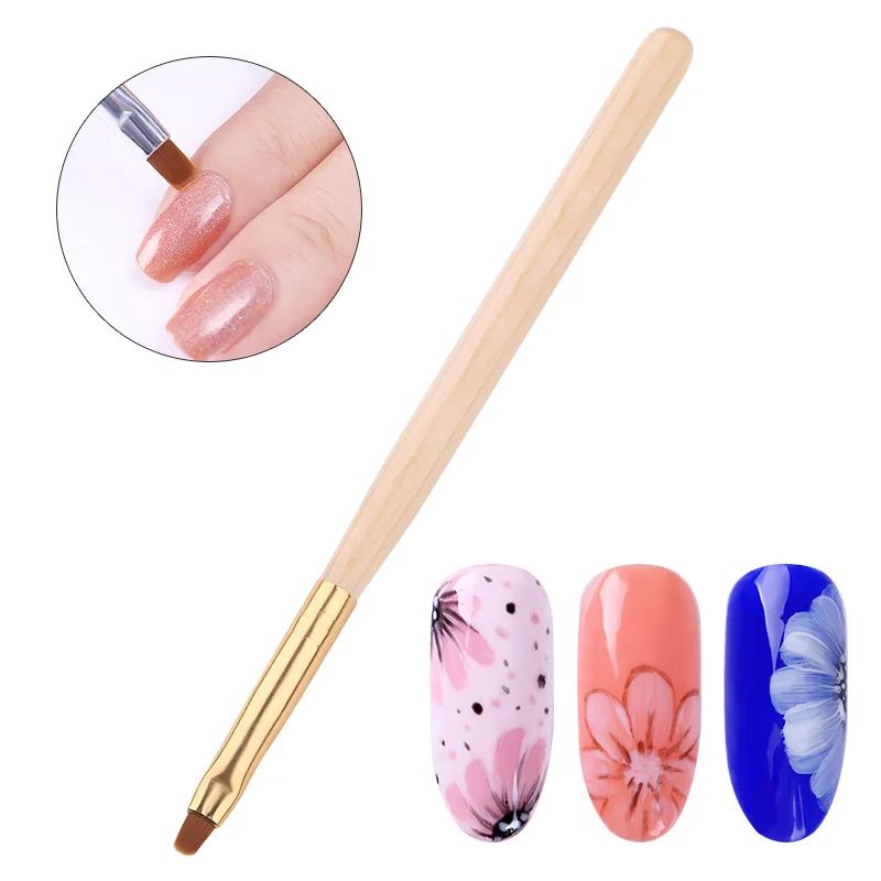 Акриловый УФ гель Bursh для наращивания 1 шт. кисть рисования цветами плоская