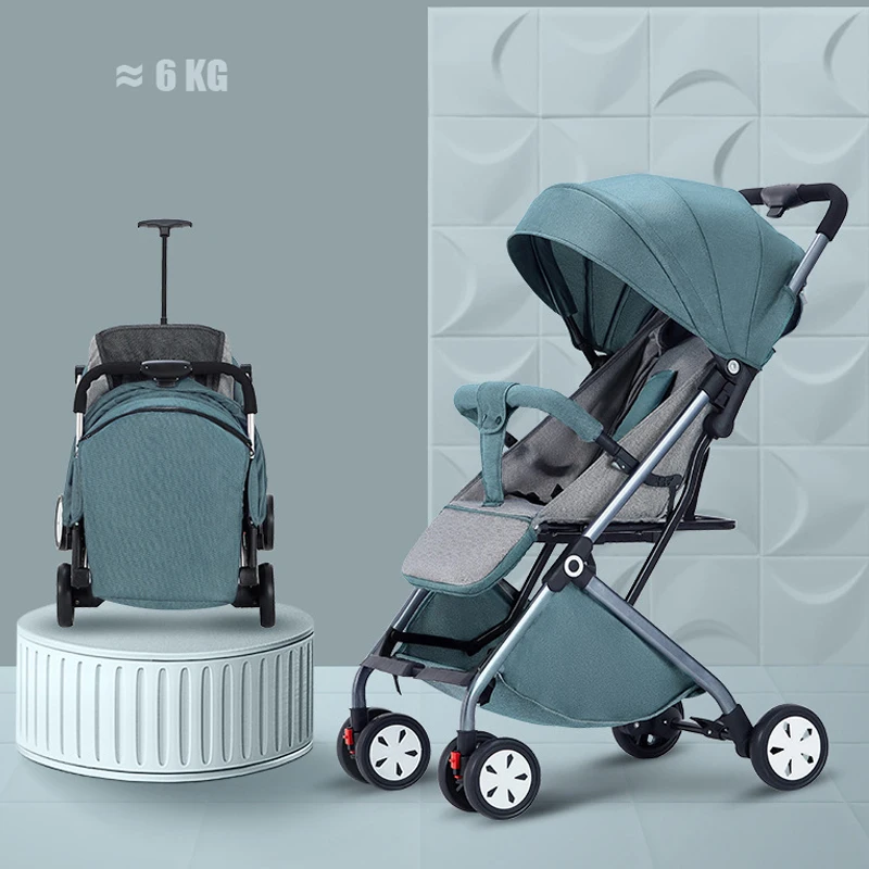 Lightweight Baby Stroller Portable Travel Baby Carriage Prams Infant Trolley Newborn Cart Can Sit And Lie For 0-3 years old