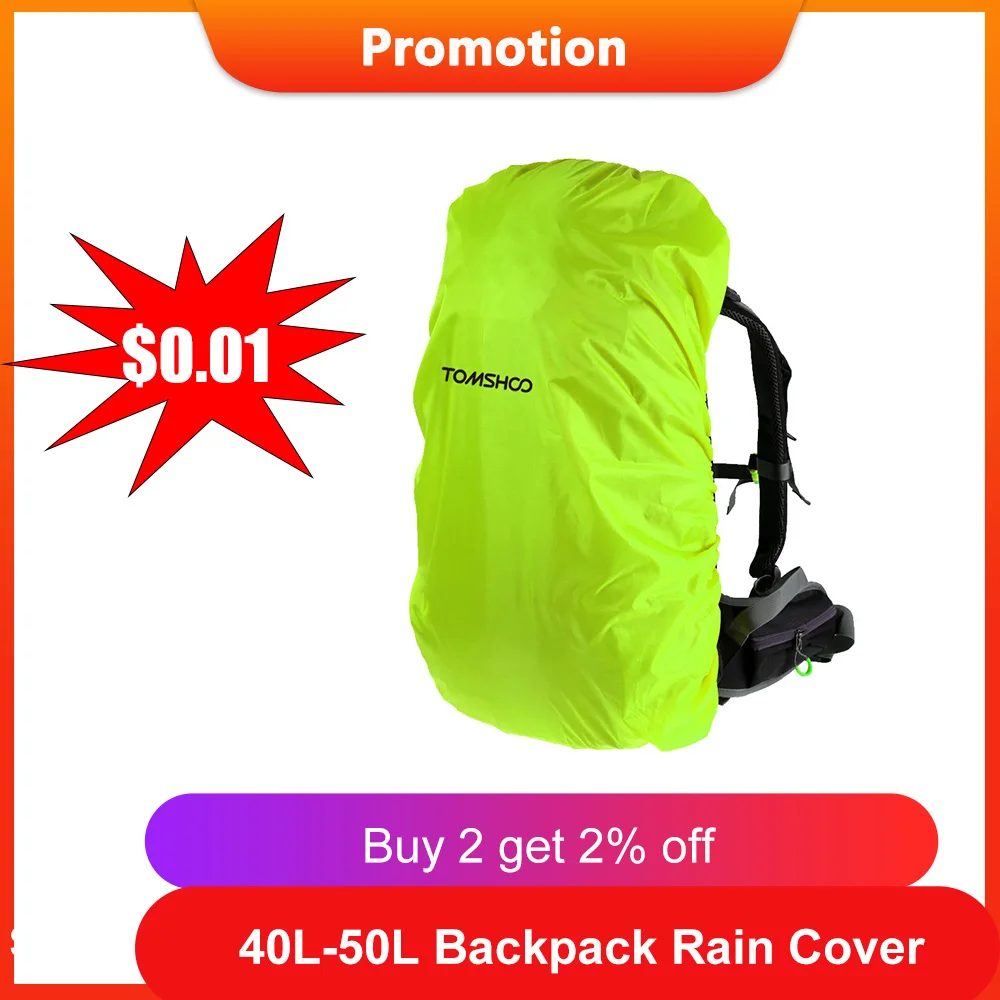 TOMSHOO 40L-50L рюкзак дождевик Портативный Сверхлегкий плечо защита водонепроницаемая сумка для наружного туризма кемпинга путешествия