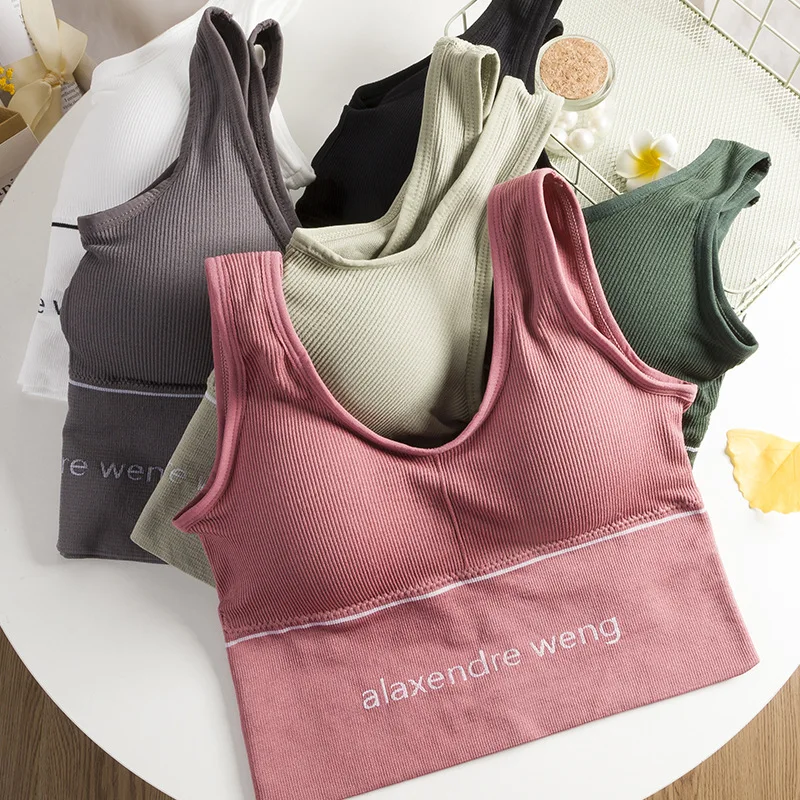 

Wasteheart Sexy For Women Green Bralette Wireless Padded Bras Maiden Bra Underwear Cup A B C Female Yoga Body-hugging