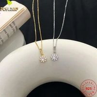 snowflake flowers 100 925 sterling silver necklace for women zircon necklaces pendants fashion chain fine jewelry exquisite