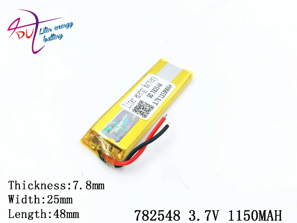 3 7 V 1150mAH 782548 802550 PLIB Полимерный литий ионный/литий ионный аккумулятор для dvr GPS mp3 mp4