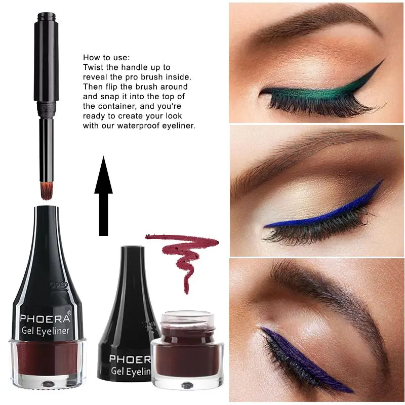 10 Colors Lasting Black Eyeliner Pen Waterproof Whitening Cosmetics Matte Eye Liner Gel Cream with Brush |