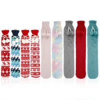 hot water bottle portable pvc flannel removable cover 5272cm high capacity extra long hot water bags christmas gift home decor