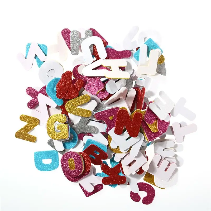 150 шт цвета блестящие наклейки из пеноматериала с буквами самоклеющиеся буквы