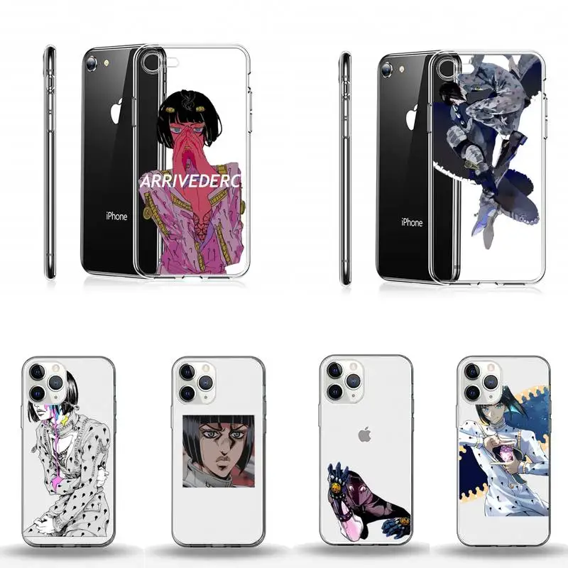 

Bruno JoJo's Bizarre Phone Case Transparent for iPhone Samsung A S 11 12 6 7 8 9 10 20 Pro X XS Max XR Plus lite mobile bags