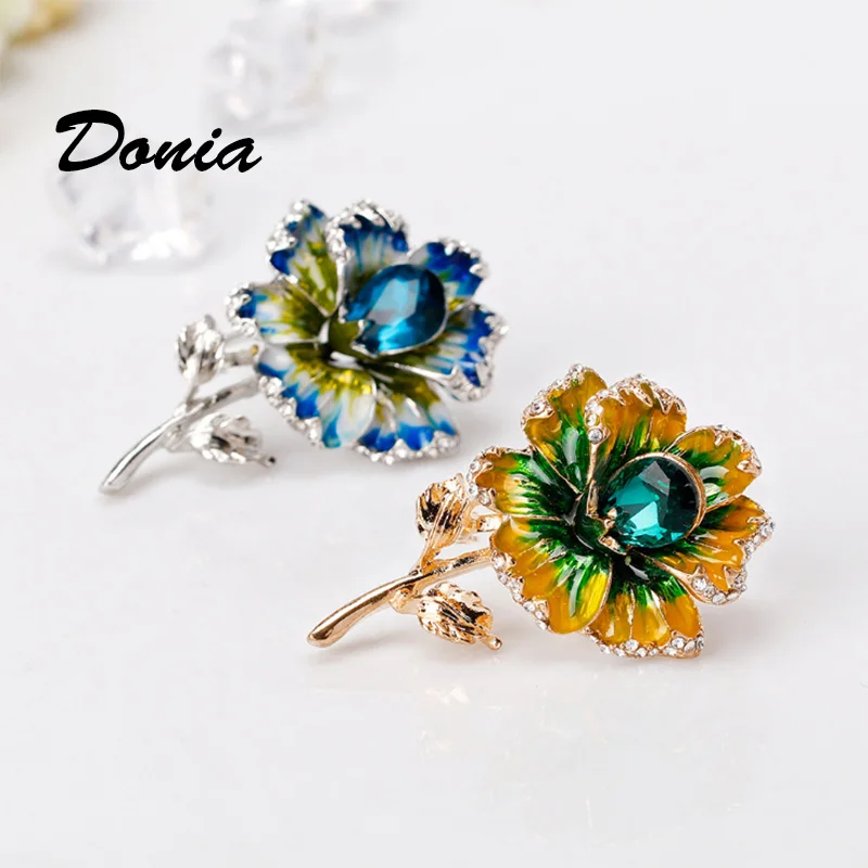 Donia ювелирные изделия модная стеклянная эмалированная брошь окрашенная