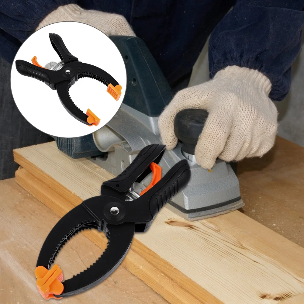 

2pcs Multi-functional A-shaped Clamps Spring Clips for Carpenters (Black)