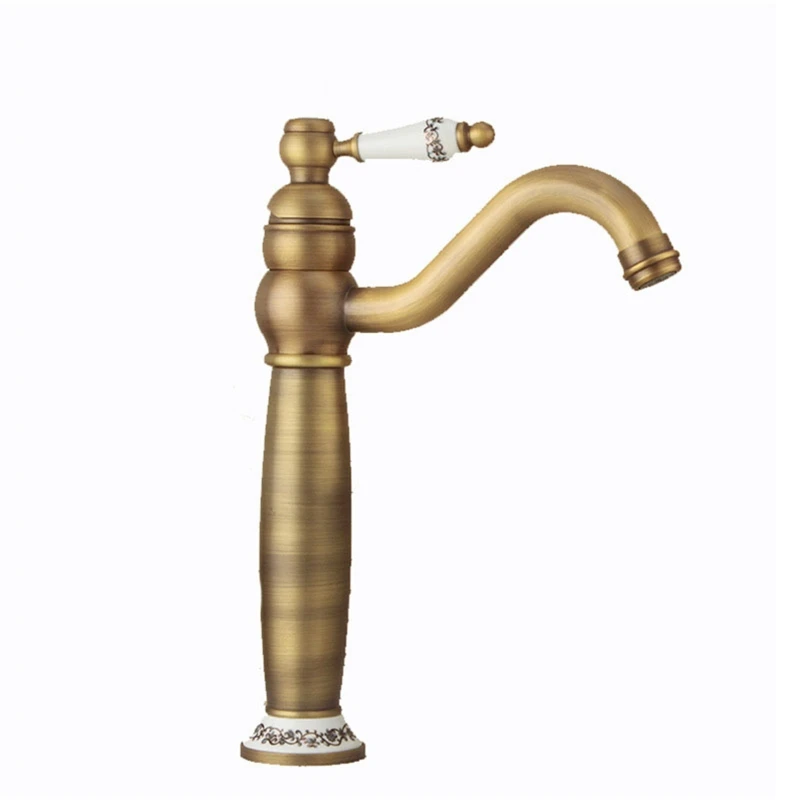 

Y1UU Bathroom Faucet Antique Bronze Finish Brass Basin Sink Solid Brass Faucets
