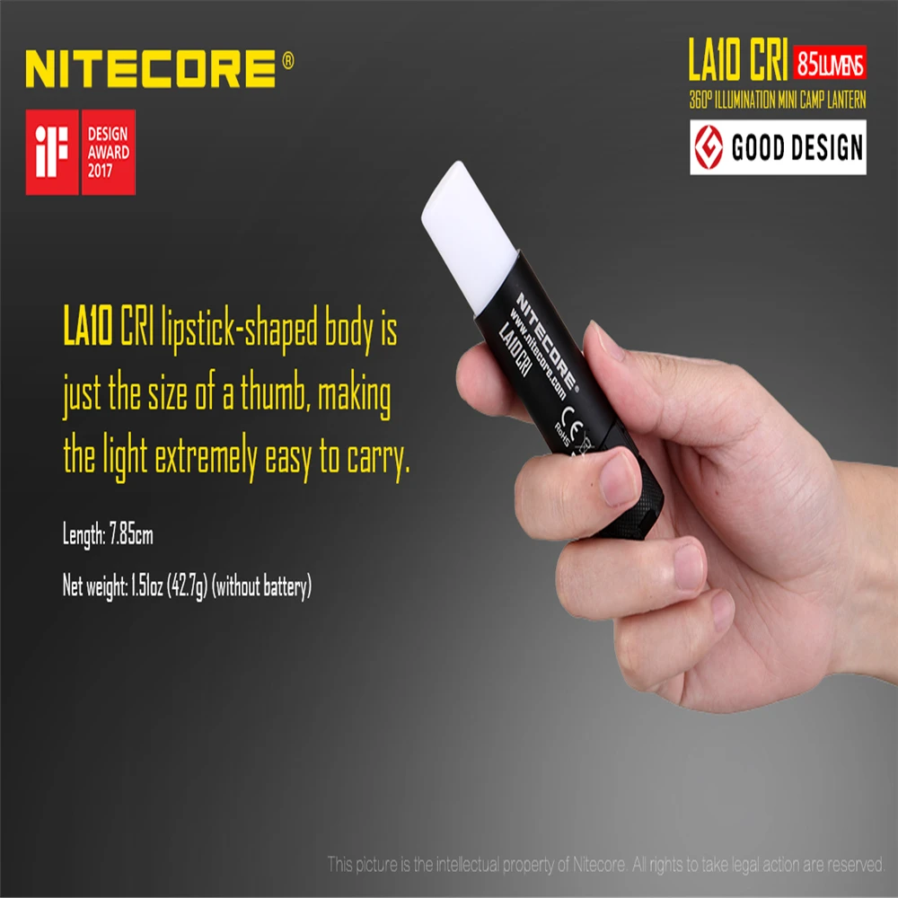 Фонарик NITECORE LA10 с индексом цветопередачи 135LMs мини-фонарик для повседневного