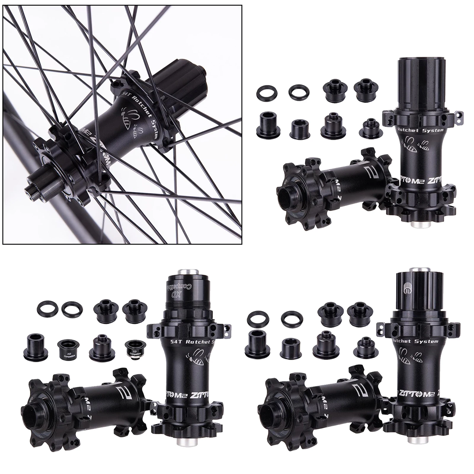

Lightweight Bicycle Freehub 28H 28 Holes Bike Hubs Bicycle Disc Brake Straight Pull Hub 54 Teeth Star Ratchet Adapters