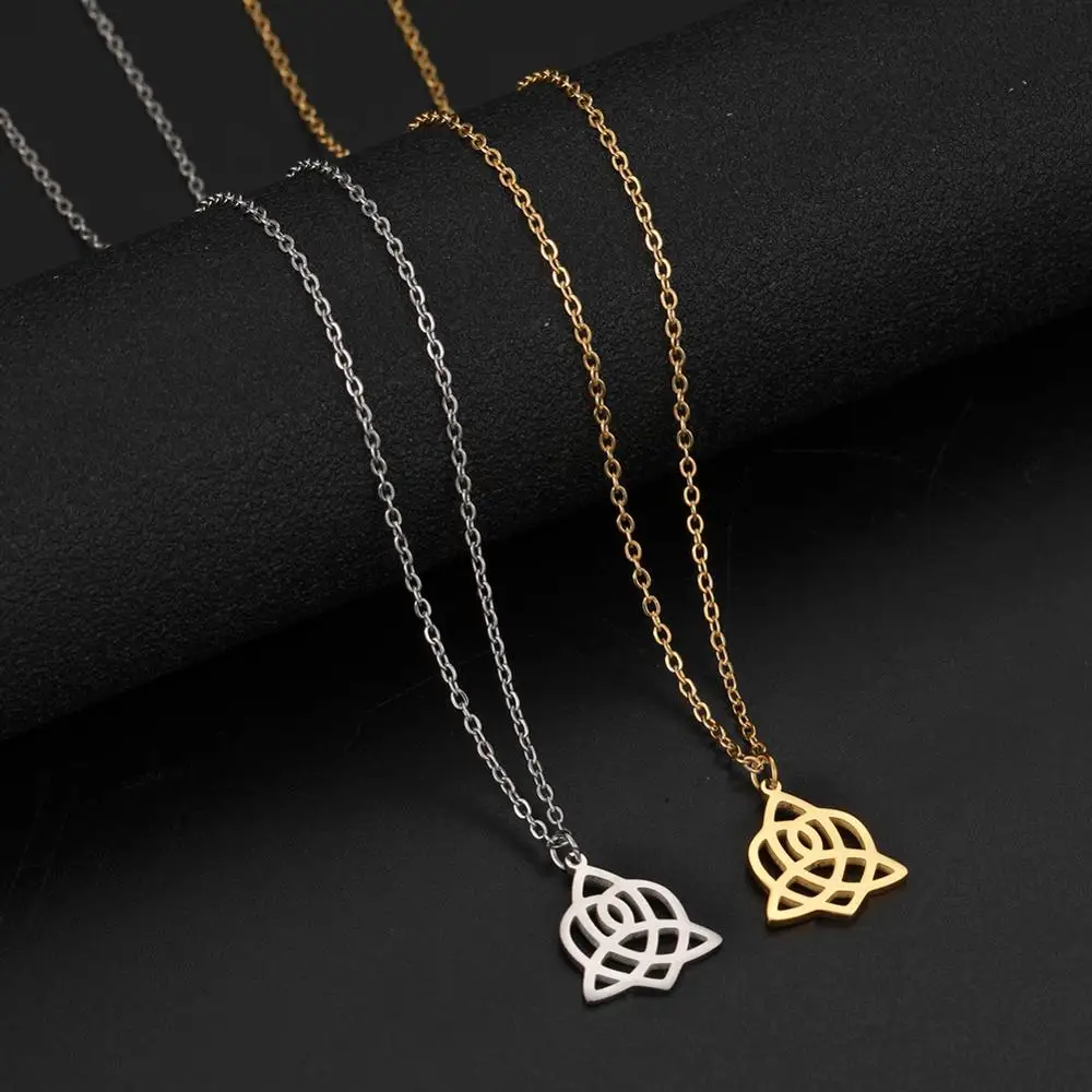 LIKGREAT ирландский кельтик кулон с узлом ожерелье для женщин амулет звеньевая цепь