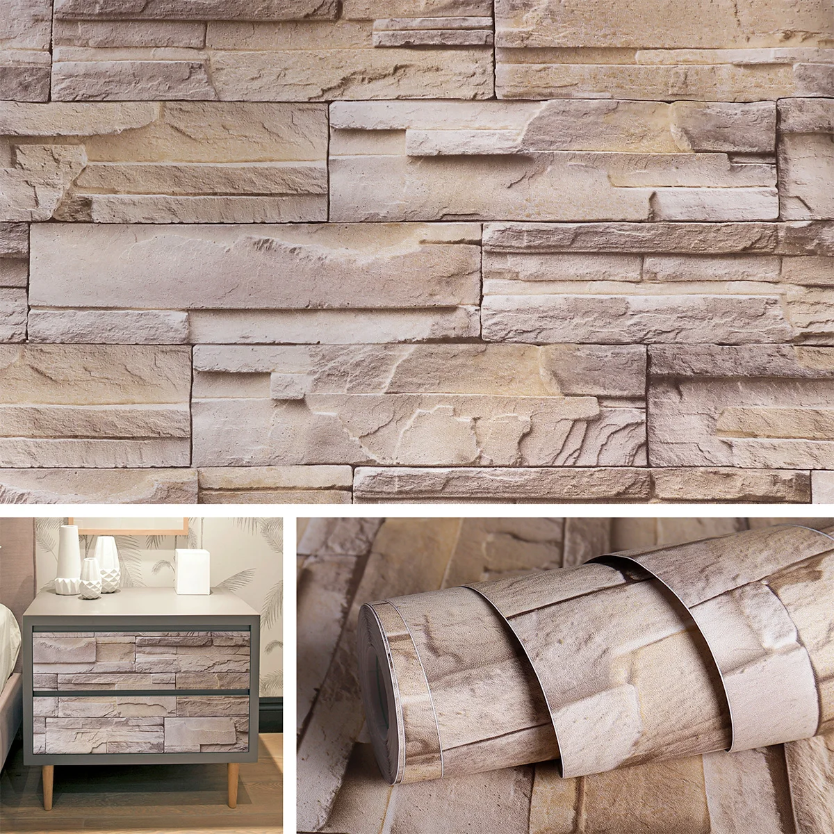 Самоклеящиеся обои в рулоне для стен наклейки деревенском стиле кухни гостиной