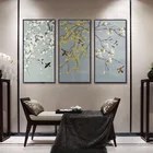 Новый постер и печать на холсте в китайском стиле с изображением ветвей птиц и цветов, художественные настенные картины для гостиной, домашний декор