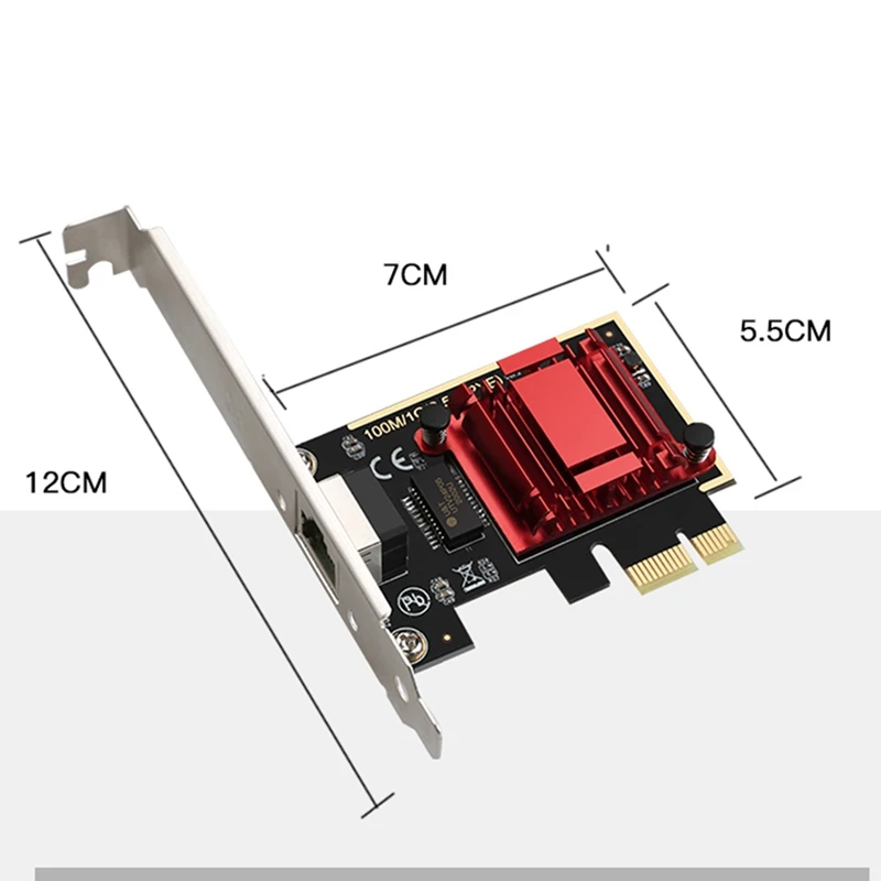 

PCIE Card 2.5Gbps Gigabit Network Card 10/100/1000Mbps RTL8125B RJ45 Ethernet Network Card PCI-E Network Adapter