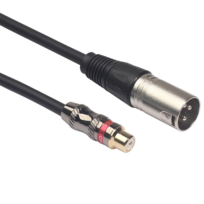 3 Pin Xlr Plug Male to Rca Female Audio Composite Extension Adapter Cable for Micro-phone Amplifier |
