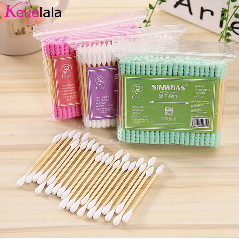 

100Pcs High Quality Makeup Cotton Swabs for Microblade Tatoo Eyelash Extension Cleaning Applicators Beauty Tools