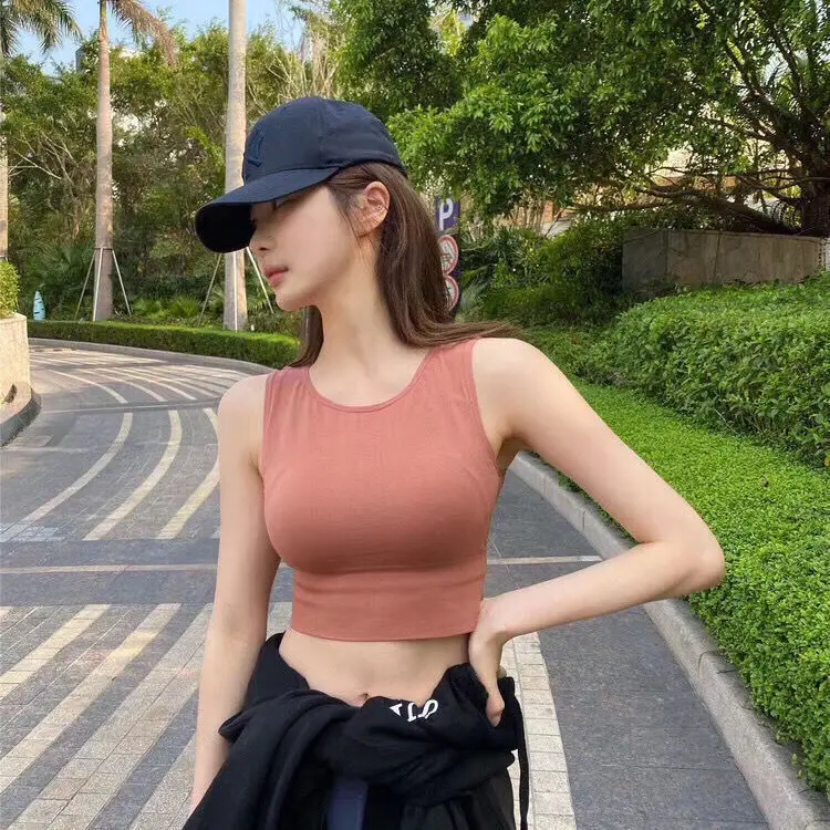 

Best-selling sports waistcoat without steel ring with back bra vest top