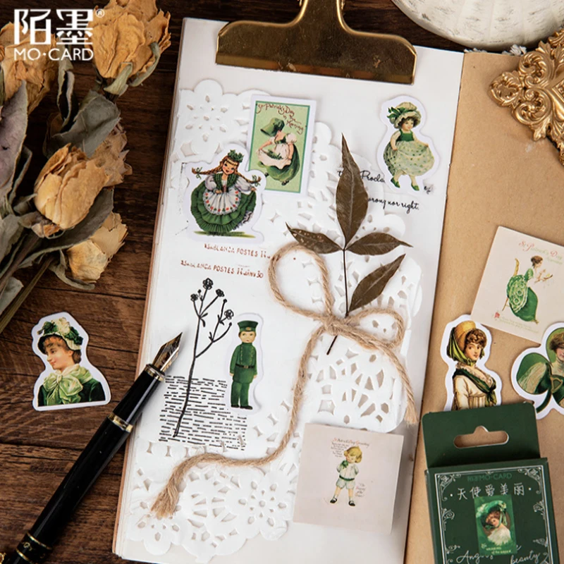 46pcs/pack Cute Angel Love Beautiful Mini Box Stickers Stationery Decorative School Supplies | Канцтовары для офиса и дома