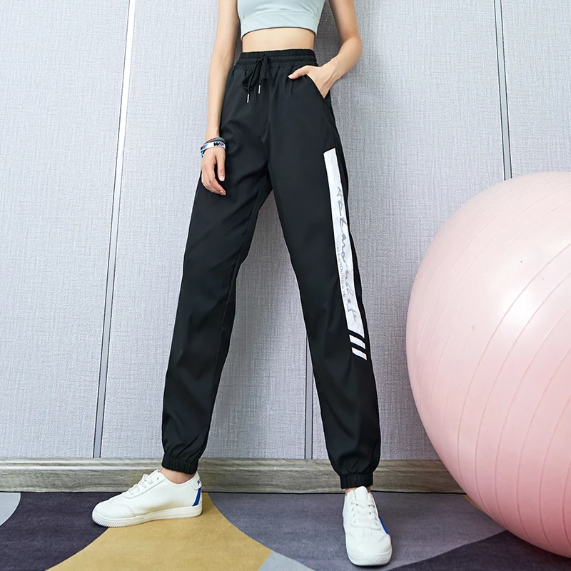 

Sweatpants women's loose running training beamed trousers quick-drying breathable fitness pants thin section high waist yoga pan
