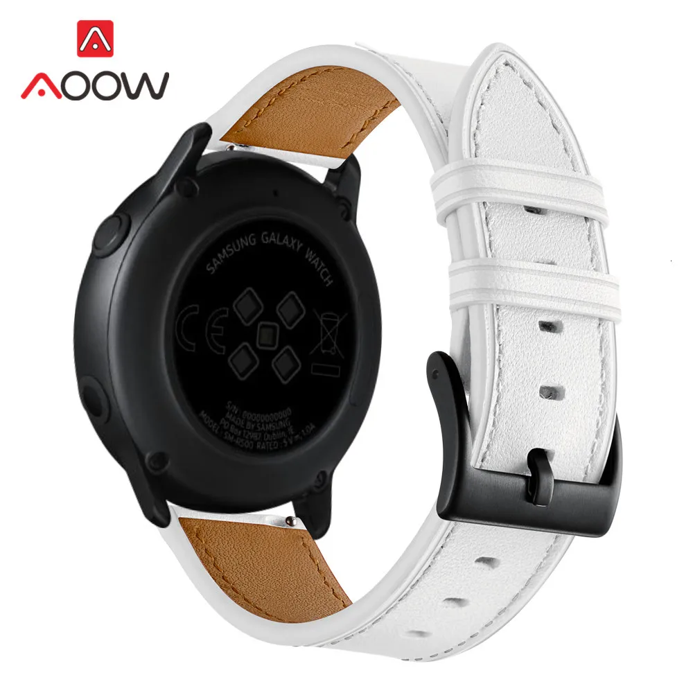 20 мм ремешок из натуральной кожи для samsung Galaxy Watch Active 42 мм gear S2 huawei Garmin vivoactive Amazfit BIP Молодежный браслет