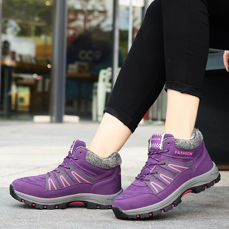 

New Warm Winter Shoes Women Zapatos De Mujer Casual Shoes Women Comfortable Footwear Lace Up Cotton Shoes Women Outdoor Shoes