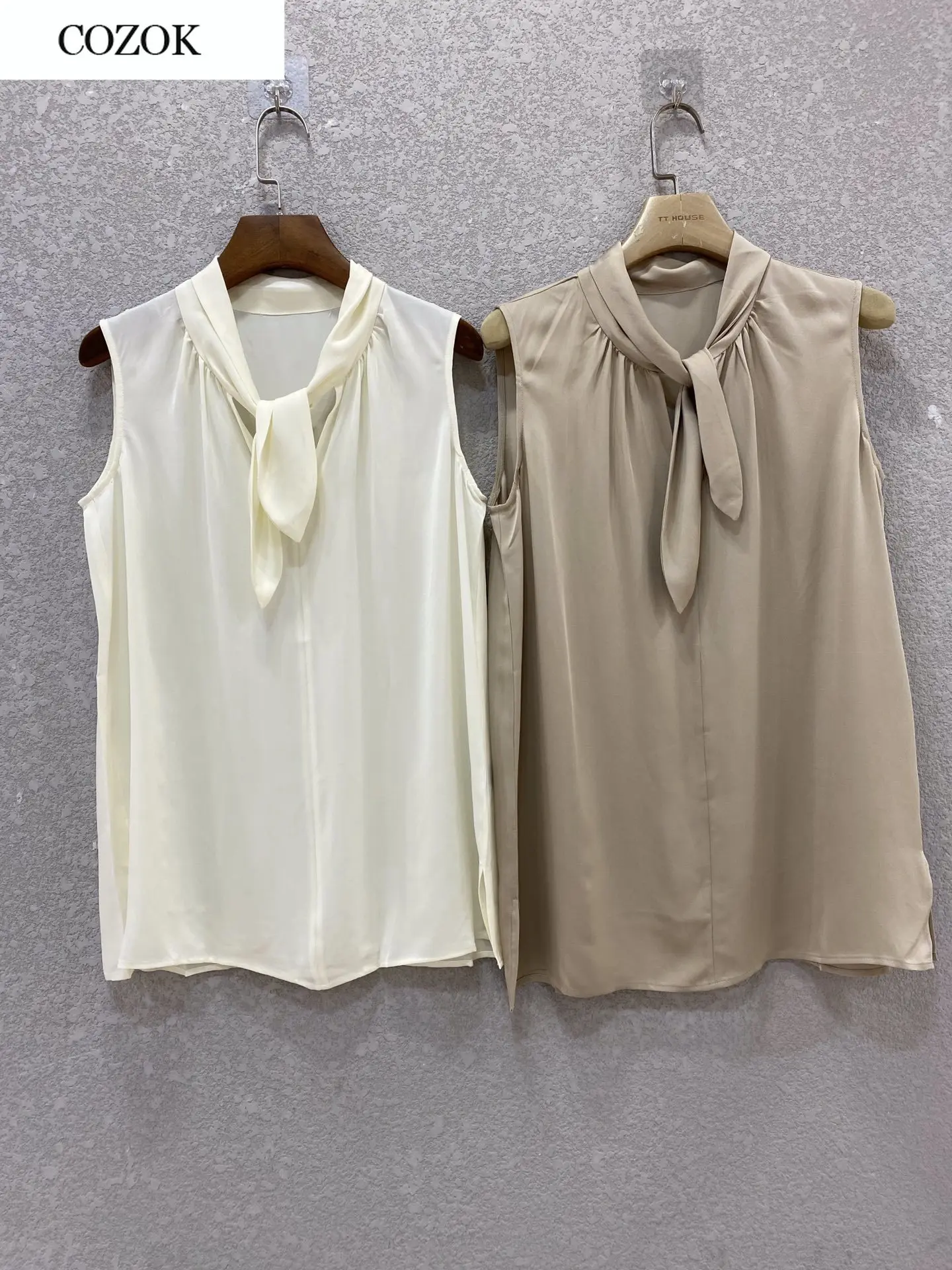 

2021 new women fashion sexy sleeveless small streamer silk vest