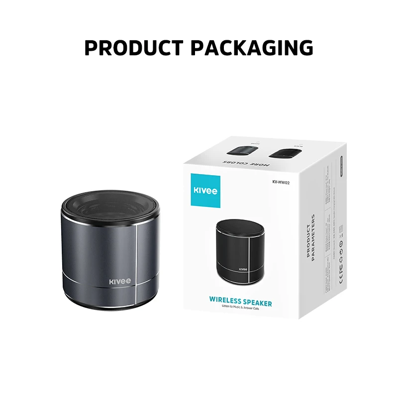 

Kivee MW02 Mini Speaker Portable Column Metal Waterproof Wireless Bluetooth Speaker Outdoor Call Music For iPhone Xiaomi Huawei