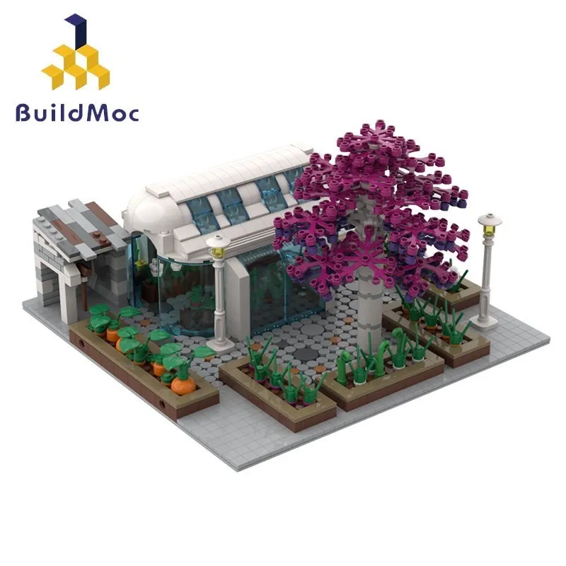 

BuildMoc мини город классические базовые пластины зеленые джунгли строительные блоки сад тропический лес животное трава дерево MOC Детские игру...